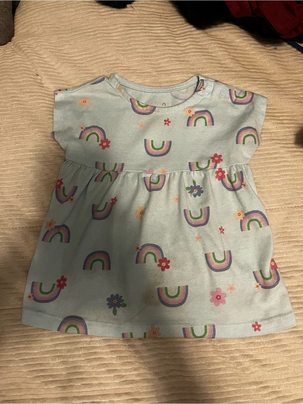 Garanimals Light Blue Rainbow & Floral Print Bodysuit